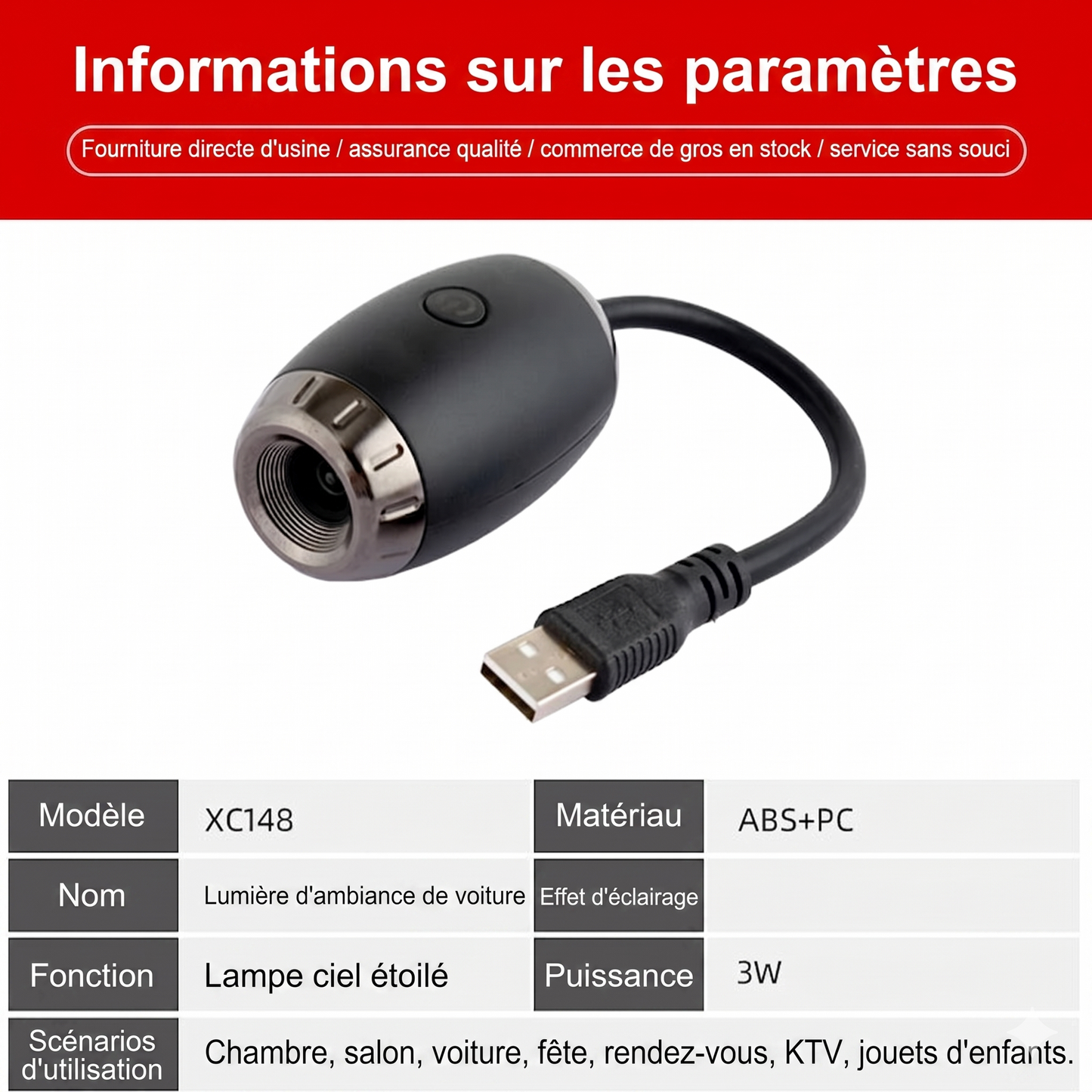 GALAXIE™ — Projecteur LED Ambiance Foot & Galaxie | Coupe du Monde 2026