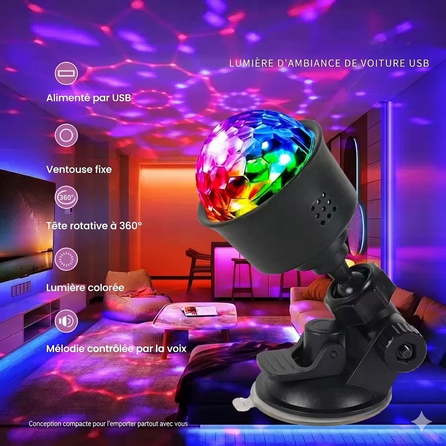 FANZONE™  Lampe Disco LED Ambiance Match | Coupe du Monde 2026