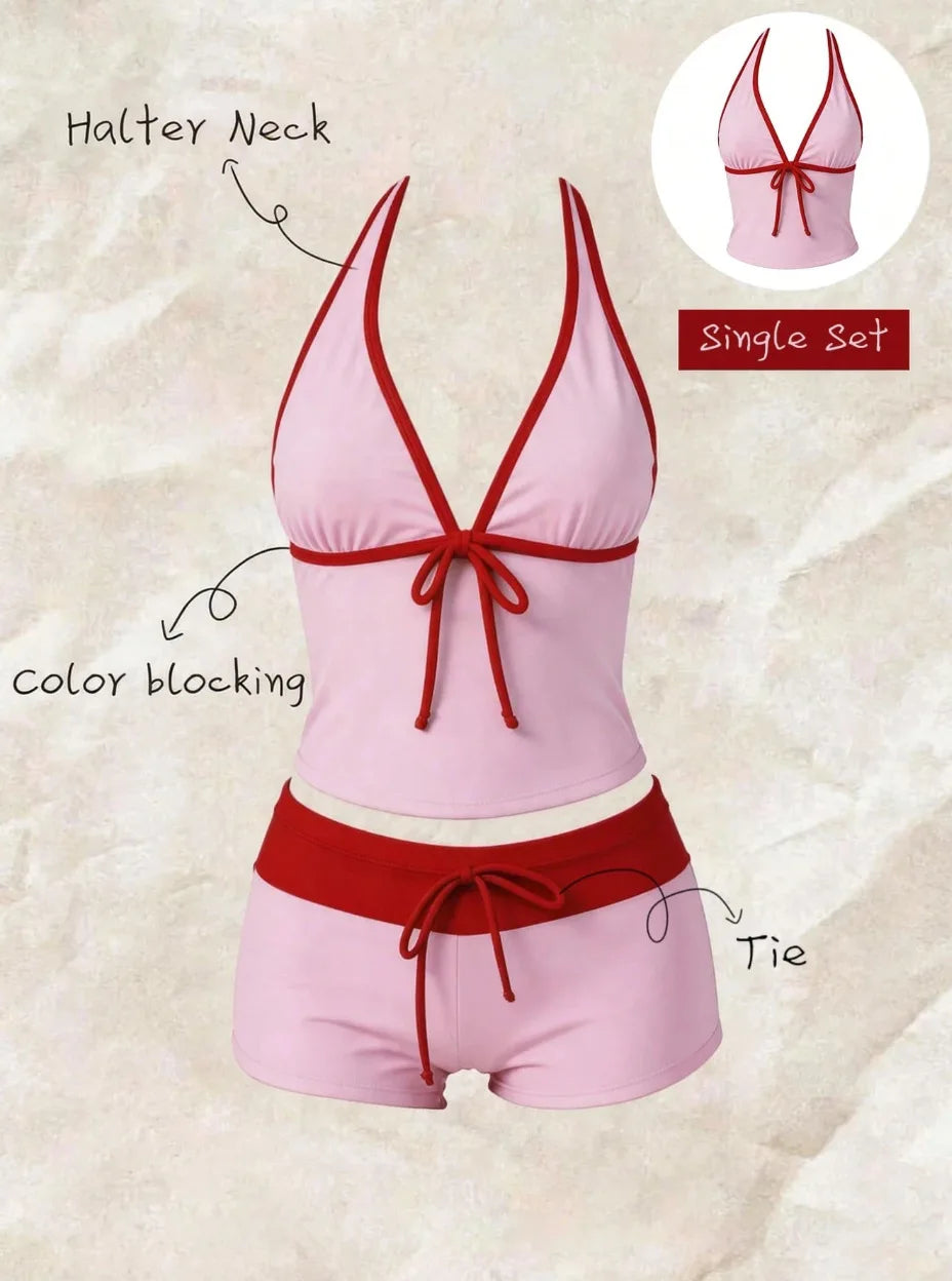 TANKINI™ 2 Pièces Halter à Pois | Maillot de Bain Femme Taille Haute Été 2026