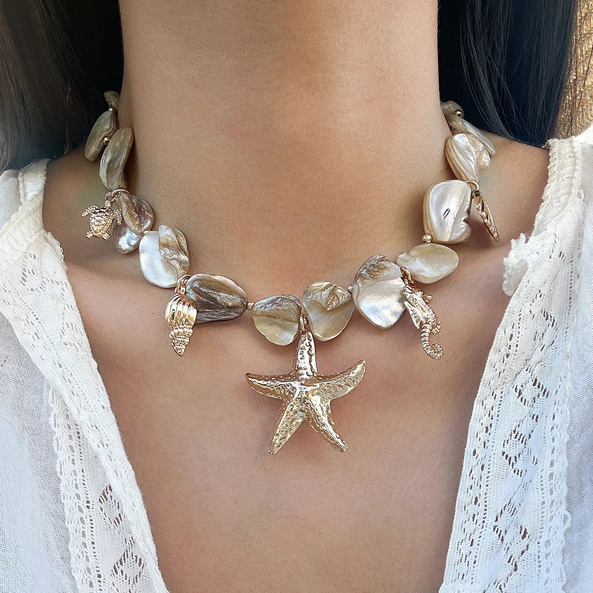 ARIGATO™ Collier Étoile de Mer | Bijou Bohème Océan