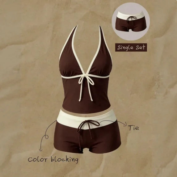 TANKINI™ 2 Pièces Halter à Pois | Maillot de Bain Femme Taille Haute Été 2026