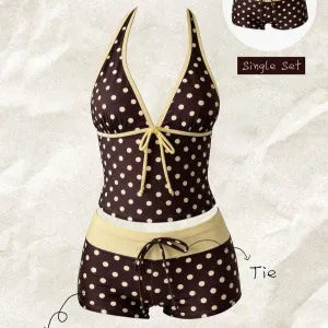 TANKINI™ 2 Pièces Halter à Pois | Maillot de Bain Femme Taille Haute Été 2026