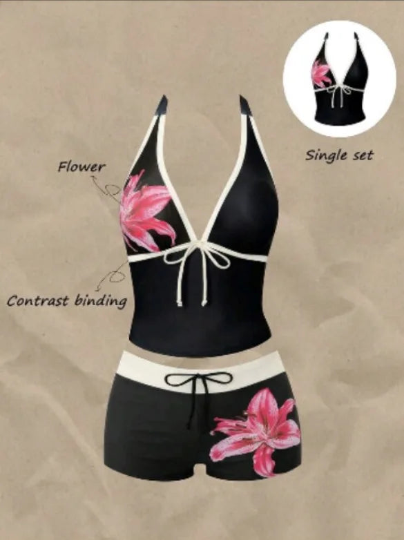 TANKINI™ 2 Pièces Halter à Pois | Maillot de Bain Femme Taille Haute Été 2026