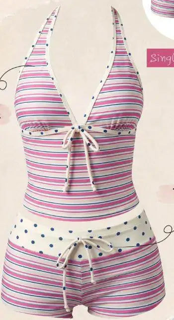 TANKINI™ 2 Pièces Halter à Pois | Maillot de Bain Femme Taille Haute Été 2026